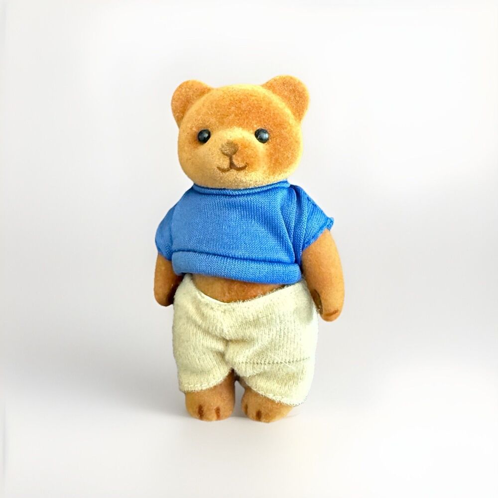 Vintage Teddy‎ Bear Story Darryl Flocked Toy Figure 1986 Applause Critters